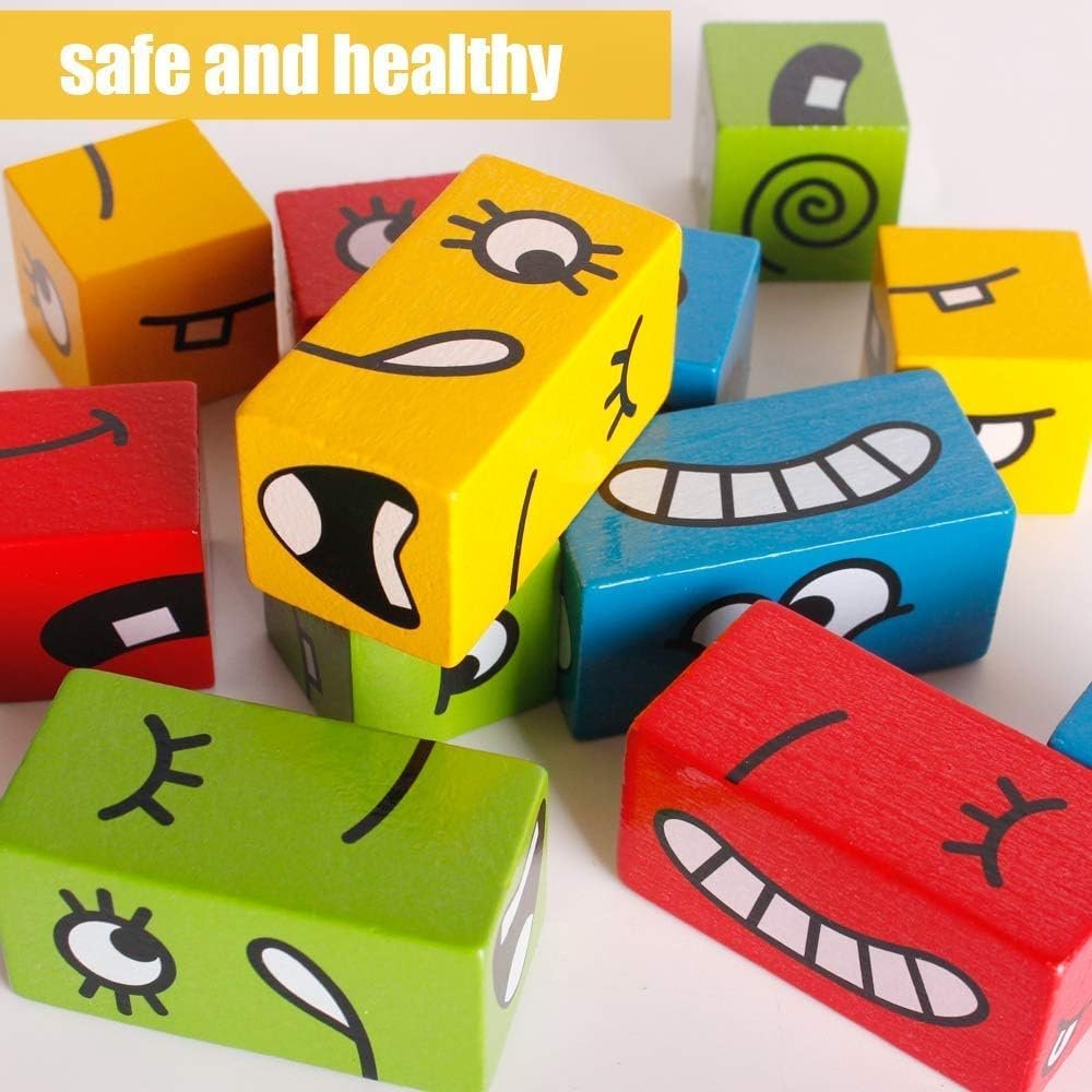 face changing wooden blocks puzzle toy for kids with 32 face cards face changing wooden blocks puzzle toy for kids with 32 face cards
