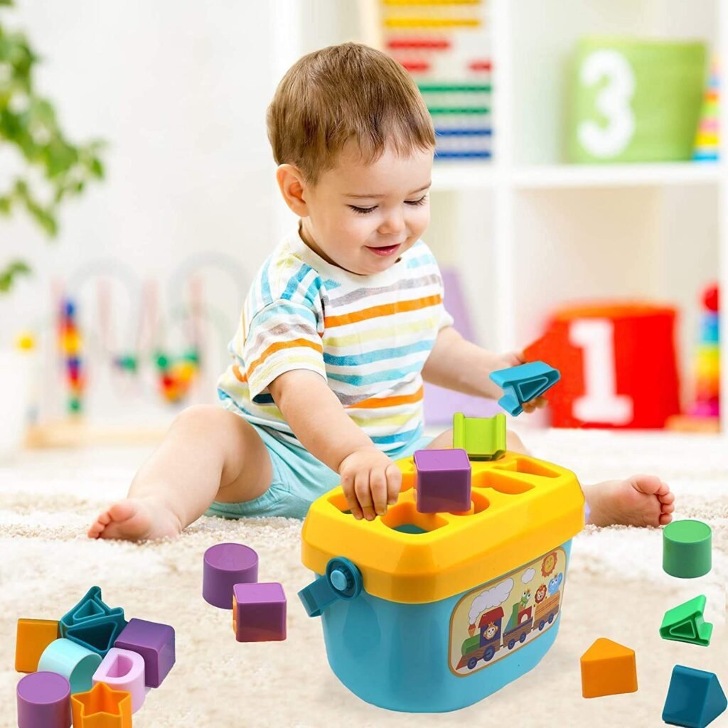 baby's first blocks shape sorting & stacking toy for toddlers